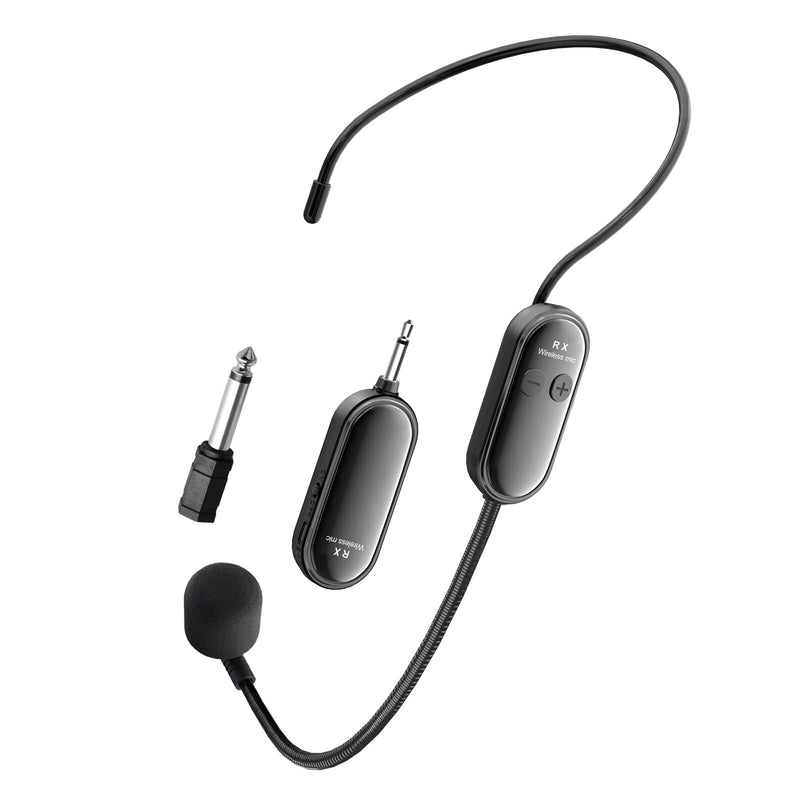 XIAOKOA Wireless Microphone Headset, 2.4G Head Microphones System, USB-C Charging, 100 Feet Range, for Teaching Fitness Instructor Tour Guide