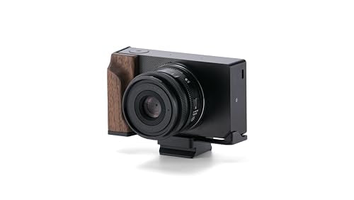 Tilta Vintage Camera Cage Compatible with Sigma BF | Ergonomic Grip | Lightweight | Durable | ARCA Adapter-Ready Bottom Plate for Ronin S Gimbals (Black, Wooden Grip Base Kit) Black