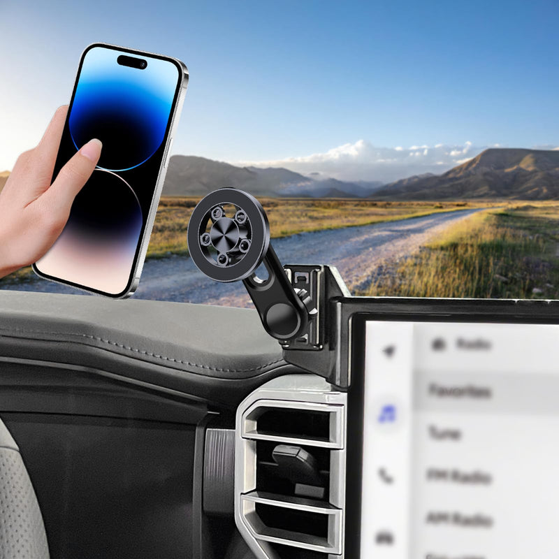 Car Phone Holder for Toyota Sequoia 2023-2025 & Tundra 2022-2025 Accessories 14-inch Screen，Car Mount，[Strongest Magnets] 360° Rotation [Extended Arm]，Compatible with All Cell Phones