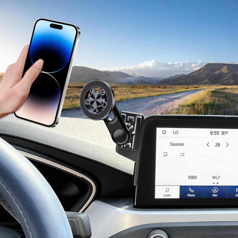 Car Phone Holder for Ford Escape 2020-2025 Accessories 8-inch Screen，Car Mount，[Strongest Magnets] 360° Rotation [Adjustable Extended Arm]，Compatible with All Cell Phones