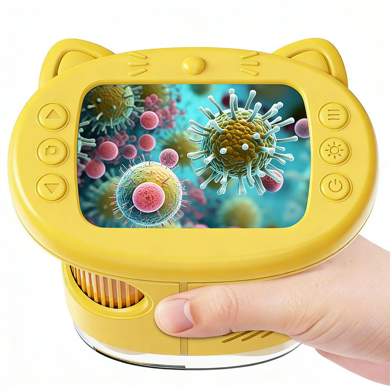[AUSTRALIA] - 1000X Handheld Digital Microscope for Kids : Wonderquest Microscope with 2.0" IPS Screen, STEM Toys for Ages 3-6 8-13 Girls Boys Child, Portable Edu Gift Age 4-6 8-12 Children Students Yellow 
