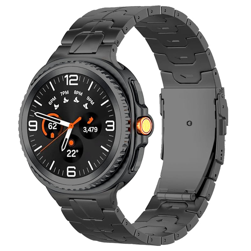 Titanium Watch Band for Galaxy Watch 9/8 40mm 44mm/8 Classic 46mm | No Gap Metal Strap for Samsung Watch 9 8 | 40% Lighter than Steel,Hypoallergenic,Durable,Fit Wrist 5.9"-8.5",Luxury Sport Gym black 22mm