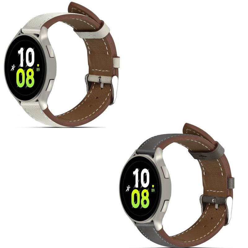 22mm Premium Italy Leather Watch Bands Compatible with Samsung Watch 3 45mm, Galaxy 46mm, Gear S3 Frontier, Quick Release Wear-resistant Leather Watch Straps Replacement Band for Women Men(Pack Of 2)