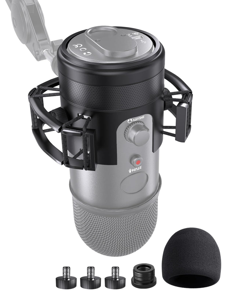 [AUSTRALIA] - [2025 Upgrade] Custom Blue Yeti Shock Mount with Pop Filter - Elastic Suspension Design Reduces Vibration Noise, Shock Mount 100% Fits Blue Yeti, Matches Mic Boom Arm, with 3/8" to 5/8" Screw Adapter [2025 Upgrade]Blue Yeti Shock Mount 