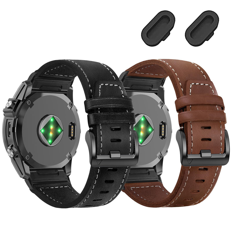 20mm Genuine Leather Watch Band Compatible with Garmin Fenix 8 AMOLED 43mm/ 7S/ 7S pro/ 6S/ 6S Pro/ 5S/ 5S Plus,Quick Fit Replacement Strap for Epix Pro/Approach S70 42mm/Descent Mk3 3i 43mm/ Mk2s 2pack1