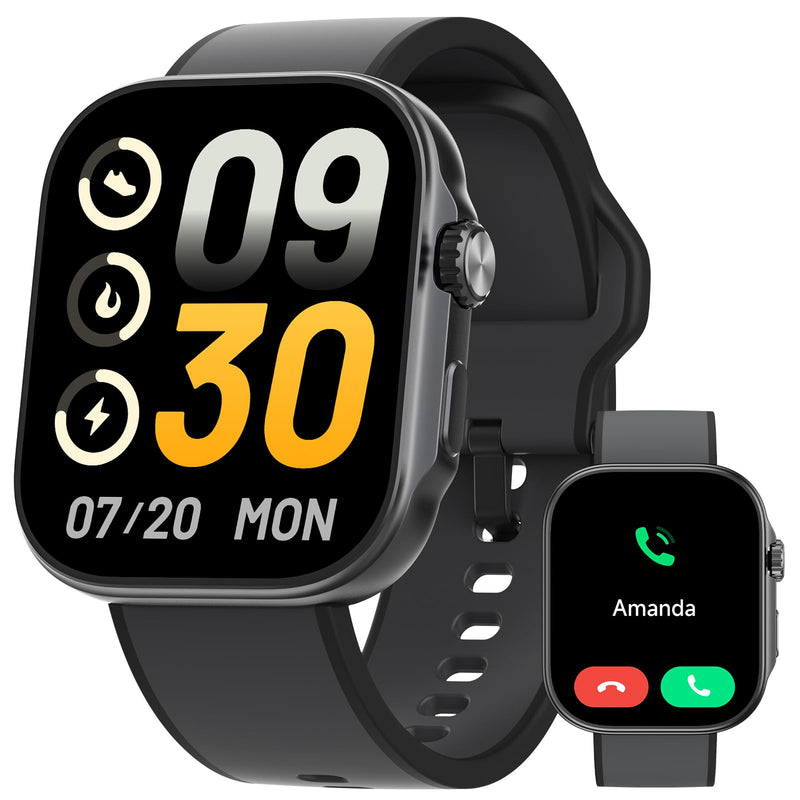 Smart Watch for Men Women, Bluetooth Calling,Alexa Built-in,1.83" HD Fitness Tracker,IP68 Waterproof 100+ Sport Mode Activity Tracker,iOS Android Compatible IDW26 (Black)