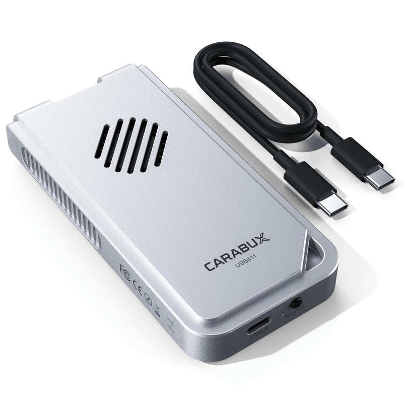USB4 NVMe Enclosure 40Gbps with Active Cooling Fan, Solid Aluminum External M.2 SSD Case for Mac, iPad Pro, iPhone ProRes Recording and Video Editing,Tool-Free, Thunderbolt Compatible