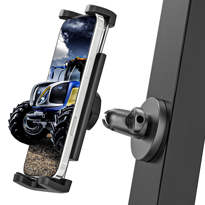 Charchendo Magnetic Portable Metal Phone Mount for Tractor [Powerful Magnet], Phone Holder for Heavy Equipment Metal Surface, Fit 17 16 15 14 13 12 Pro Plus Max Mini and 4-7" Phones with Thick Cases