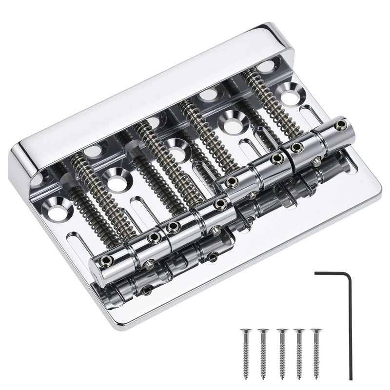 [AUSTRALIA] - QWORK Bass Bridge Guitar Bridge for 4-String Bass - Compatible with Fender Precision & Jazz Basses, 19mm String Spacing, Adjustable Height & Intonation 