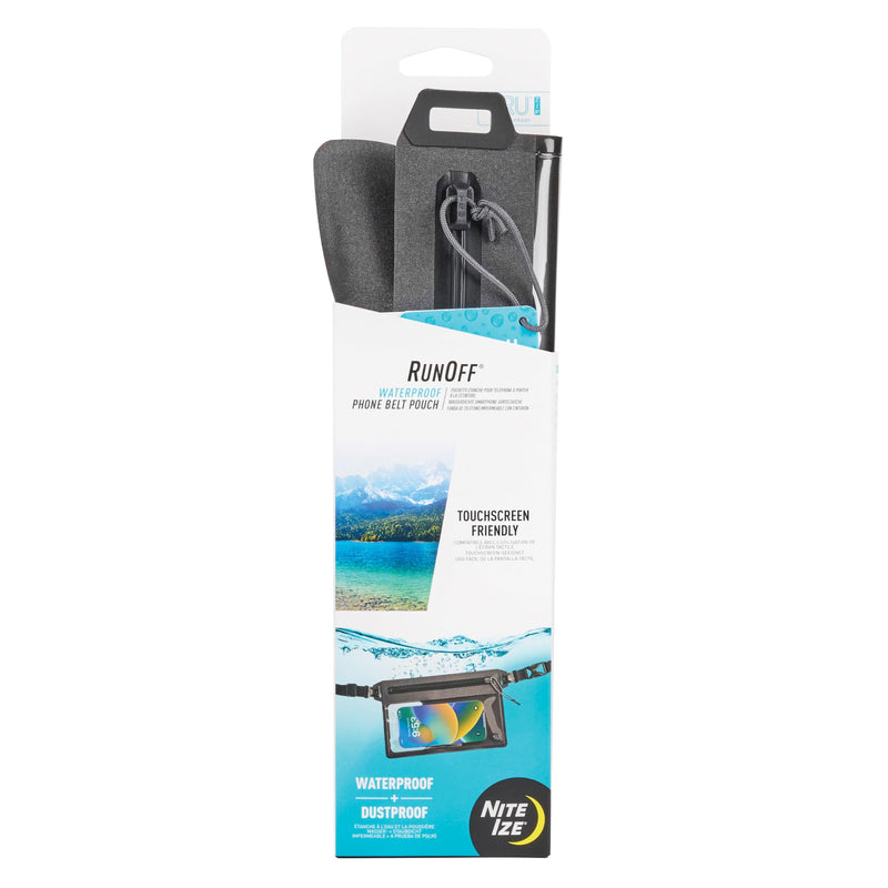 Nite Ize RunOff Waterproof Phone Belt Pouch - Adjustable Waterproof Belt Pouch for Phones & Other Essentials - Clear & Touchscreen-Friendly - Uses Silent TRU Zipper Technology Smooth Zipper