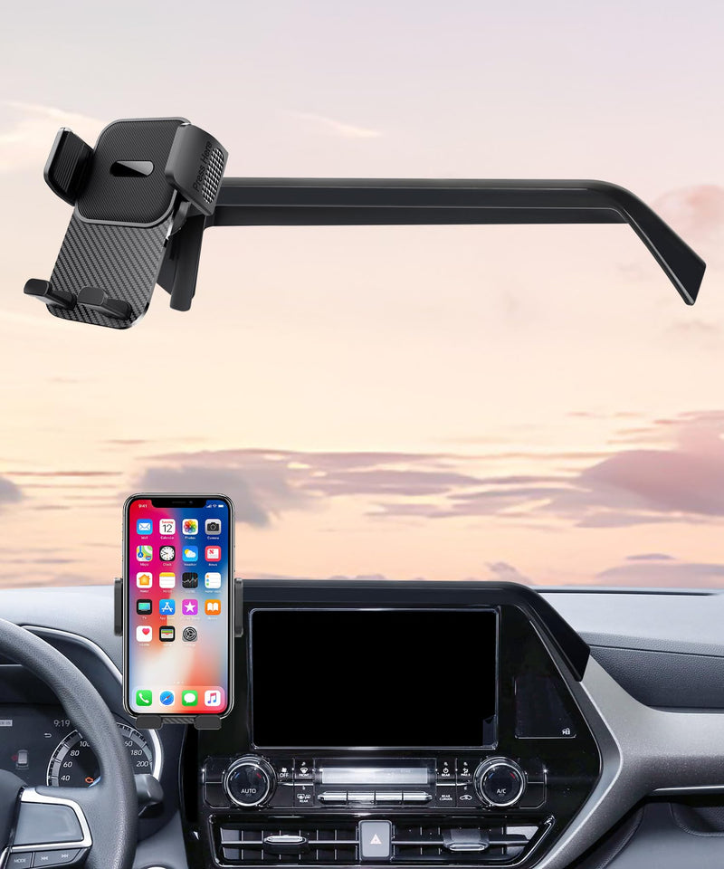 Car Phone Holder for Toyota Highlander 2020-2025 Accessories 8 Inch Screen Fixed Clip Adjustable 360 Degree Rotation Cell Phone Mount Hands Free