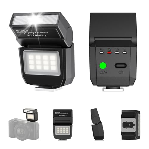 Ulanzi SL03 Mini Flash Speedlite - GN8 Powerful 6500k On-Camera Flash Light, 4 Power Levels, Compatible with Sony ZV-1/ZV-E10/Canon/Nikon/Fuji/Panasonic/Leica/Olympus, Not Fits Sony ZV-1F Black