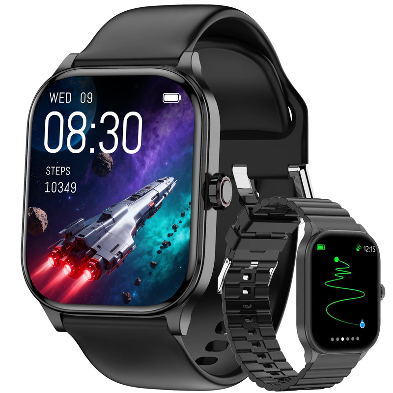 Odsslgw Smart Watch for Women Men, GPS Smartwatches with Heart Rate/SpO2/Sleep/Stress Monitor, 100+ Sports Fitness Watches, IP68 Waterproof Activity Tracker for Android/iOS Phone (Black, 1.96"_GPS) Black