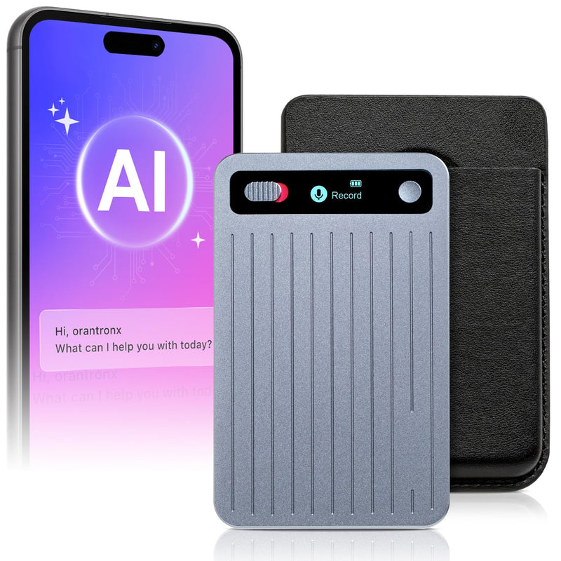 [AUSTRALIA] - AI Voice Recorder with App Control, Noise Reduction, Transcribe & Summarize with AI Technology, Note-Taking Device Supporting 104 Languages, 64GB Digital Audio Recorder for Meetings and Calls – Gray 