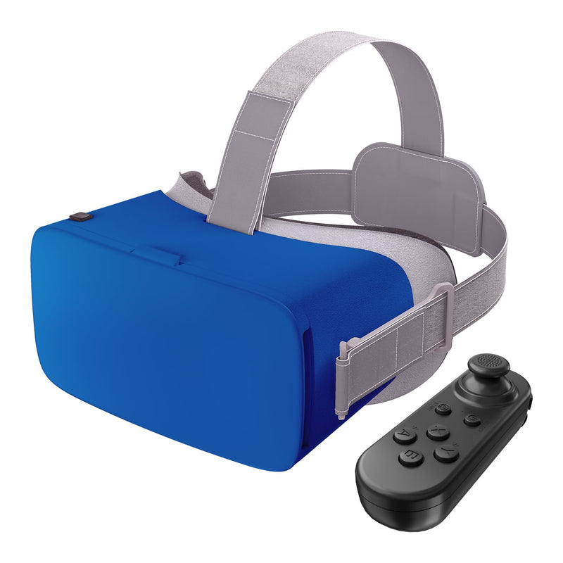 VR Headset for Phone with Controller, Anti-Blue Eyes Protected HD Lenses - Quantum Blue
