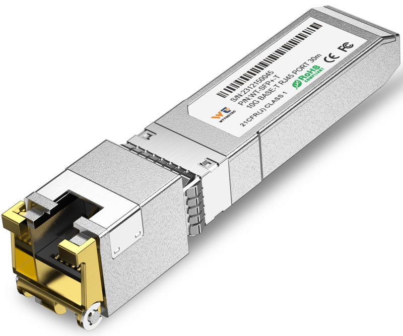10G SFP+ to RJ-45 Transceiver, 1.25/2.5/5/10G-T Copper SFP+ CAT6a Module, Auto-Negotiation, Up to 30m, for Cisco SFP-10G-T-S, Meraki, TP-Link, Mikrotik, Netgear and More 10G-T 30m