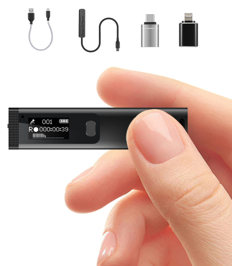Mini Digital Voice Recorder - 1536Kbps Voice Activated Recorder with Noise Reduction, 64GB Audio Recorder for Lectures Meeting Interviews, Magnetic Tape Recorder Portable Mini with USB, MP3 Player