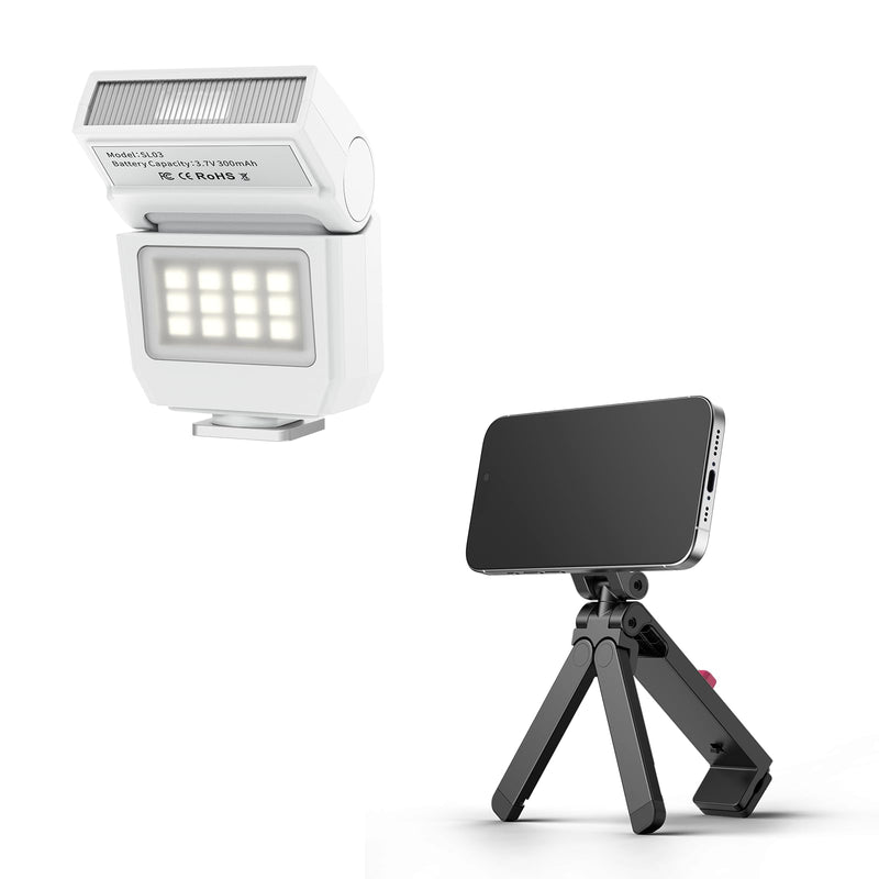 ULANZI SL03 Camera Mini Flash and SK-20 Travel Essentials Airplane Phone Holder