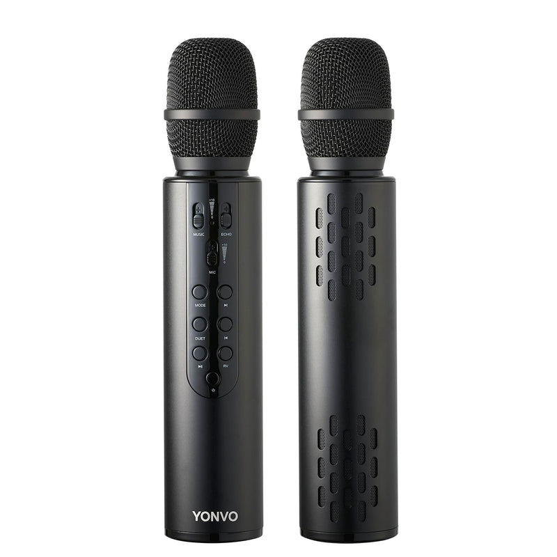 [AUSTRALIA] - Bluetooth 5.3 Wireless Karaoke Microphone, Portable Handheld Mic with 10W Speakers, Clear Vocals & Echo, Home Party Karaoke Machine, Gift for Teens & Women (Red) (Black) Black 