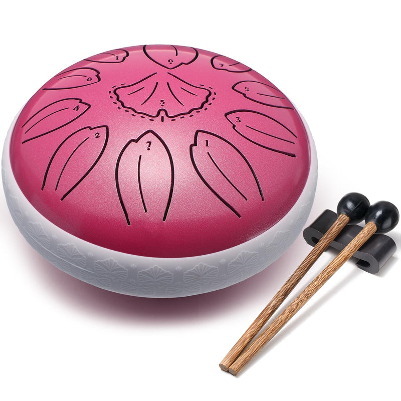 [AUSTRALIA] - Steel Tongue Drum Percussion, 6 Inch 11 Notes Musical Instruments, Music Gifts for Family Friends (Pink) Pink 