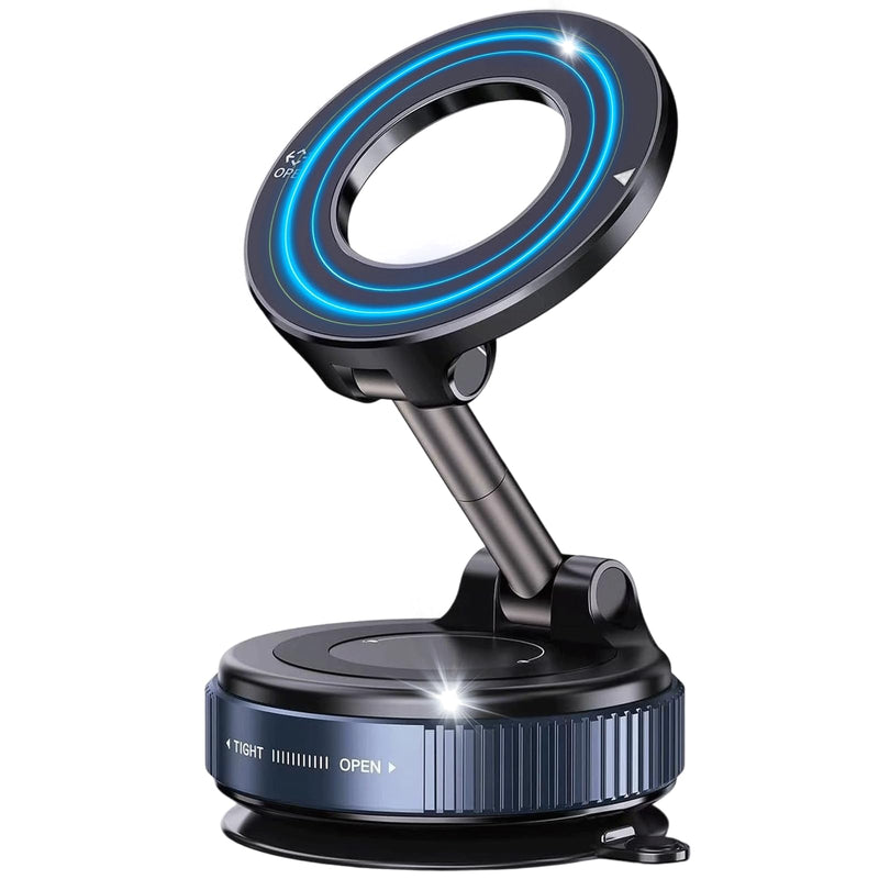 360° Adjustable Phone Mount,Vacuum Magnetic Phone Holders for Your Car,Suction Cup Phone Mount with Washable Nano Gel,Phone Holder for Cars/Gyms/Mirrors/Smooth Surface (Black)