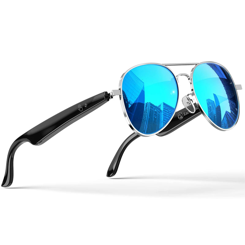 EarlySincere AI Smart Glasses, Smart Translation Glasses That Support 164 Language Translation, IP65 Waterproof Smart Sunglasses, Classic Aviator Sunglasses with Voice Assistant/AI Call/Chat GPT