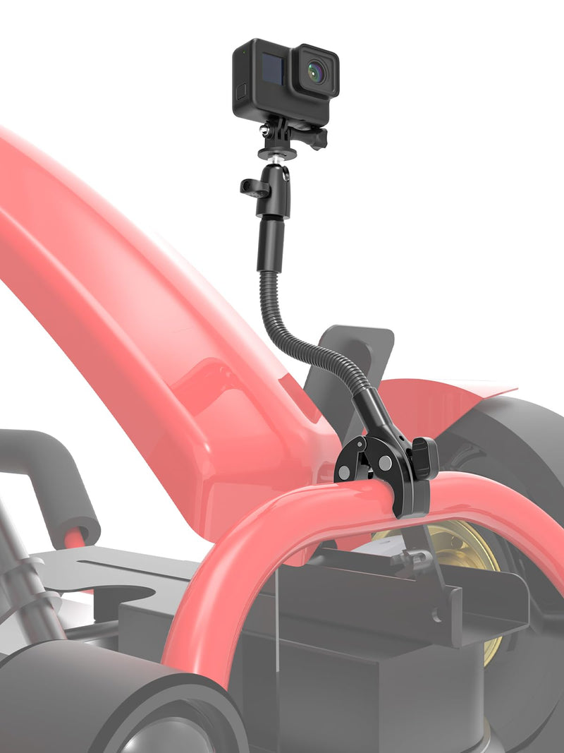 [AUSTRALIA] - Go Pro Kart Mount, Super Clamp Kart Holder with 360° Rotaring Ball Head, Goosenck Karting Camera Mount with 1/4" Screw for go pro/Insta 360/DJI 