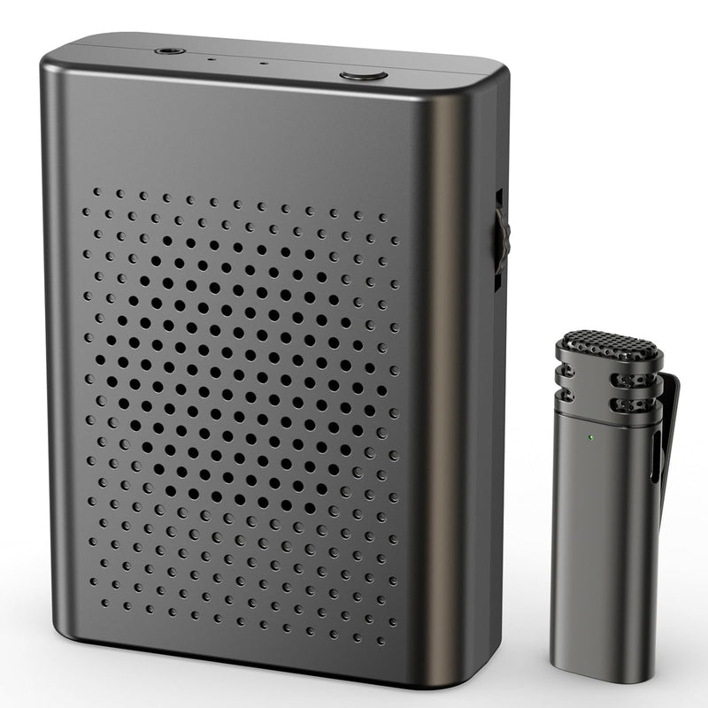 Wireless Voice Amplifier with Wireless Lavalier Microphone, PA System, Portable Speaker and Cordless Omnidirectional Microphone for Teachers, Streaming, Classroom, Lecture, Conference, Yoga, Outdoor