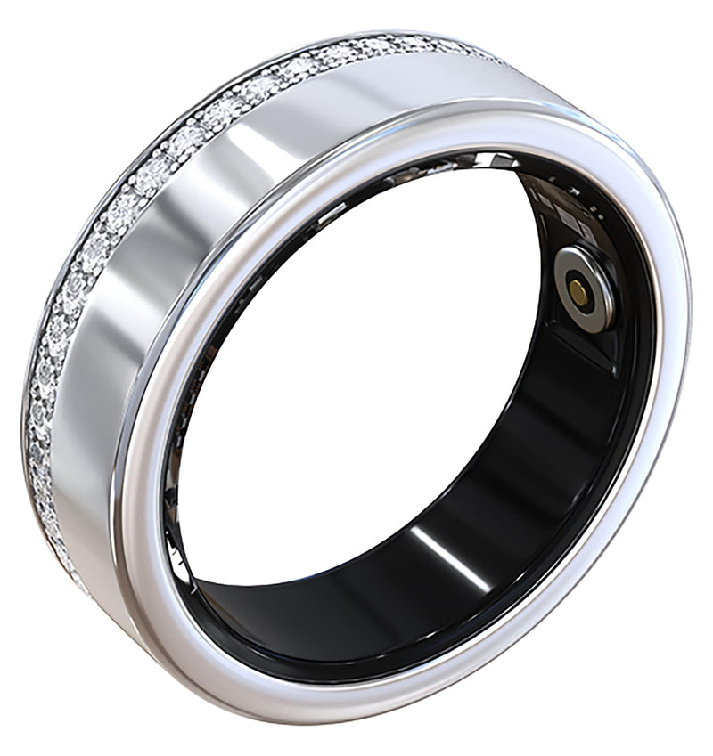 Smart Ring for Women Fitness Ring Diamond Activity Tracker Heart Rate Monitor Sleep Smart Rings Pedometer Calorie Step Counter Ladies Rings for Women Silver for iOS & Android 9