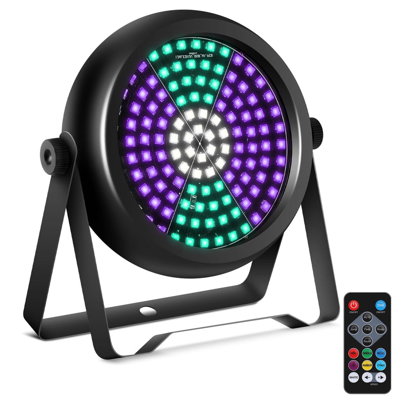 [AUSTRALIA] - Party Strobe Light,30W 126 LEDs RGB+W+UV 5IN1 Strobe Lights for Parties DJ Par Can Lights with Remote Control Sound Activated&Speed Control DJ Uplights for Birthday Party Halloween Festival 1Pack Strobe Light 