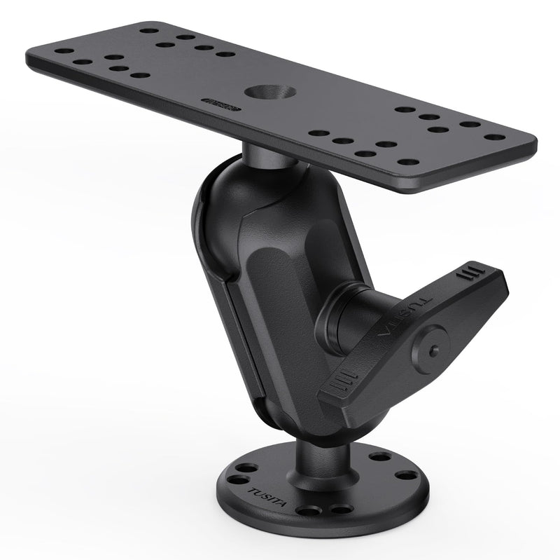 TUSITA Universal Marine Electronic Mount - C Size Short, Aluminum Fish Finder Mount with 1.5" Ball for Boat, 360° Rotation, High Salt Water Resistant, Compatible with Garmin, Lowrance and More Short Arm