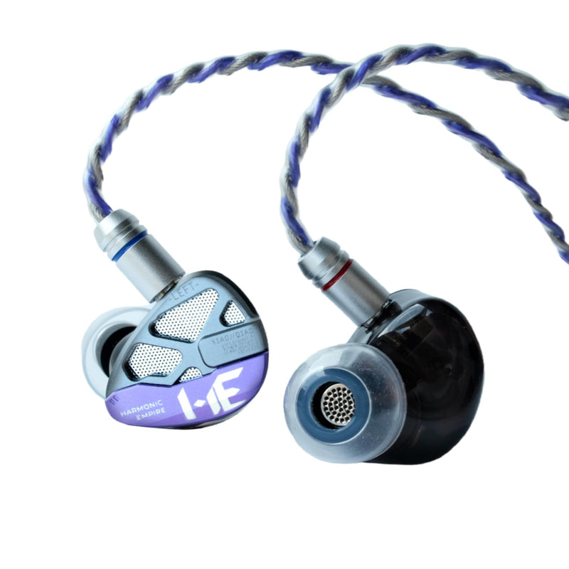 HE Xiao Qiao Semi-open Single Dynamic In Ear Monitors, 10mm Graphene Diaphragm Dynamic driver IEM, Gaming IEM Earphones, HiFi Wired Earphones with 5 Axis CNC Hyper Presicion Resin (Purple, 4.4mm) Purple