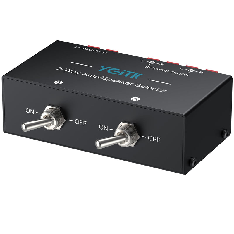 [AUSTRALIA] - 2-Zone Speaker Selector Switch Box 2-Way Amp/Speaker Selector, Passive 1/2 Speaker Switch, 150W RMS Per Channel, Spring Clip Terminals for Amplifier Dual Output with Independent On/Off Control 