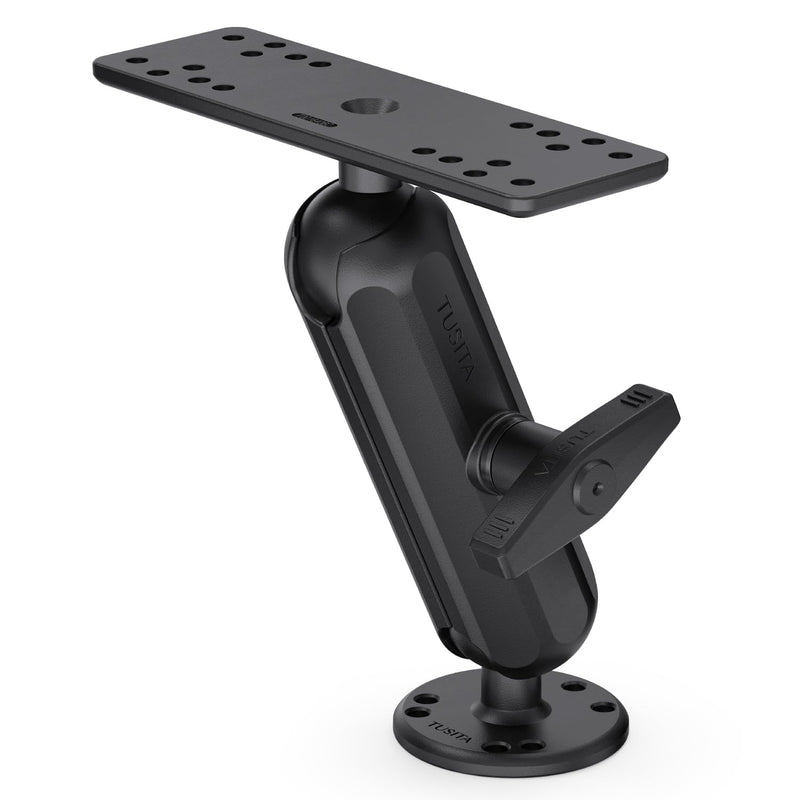 TUSITA Universal Marine Electronic Mount - C Size Medium, Aluminum Fish Finder Mount with 1.5" Ball for Boat, 360° Rotation, High Salt Water Resistant, Compatible with Garmin, Lowrance and More Medium Arm