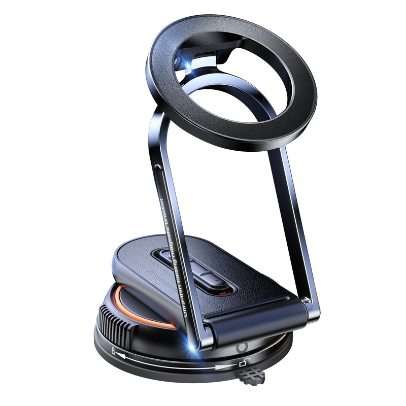 360°Adjustable Vacuum Magnetic Phone Holder for Cars/Shower/ Mirror/Gyms/ Kitchen/Bathroom,[Detachable Phone Stand] [Reliable Suction]Suction Cup Phone Mount Compatible with iPhone & All Phones