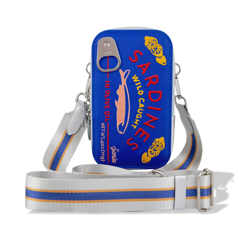 Sonix Universal Phone Pouch | Crossbody Bag for Cell Phone, 3-in-1 Smartphone Purse Wallet | Sardines - Blue