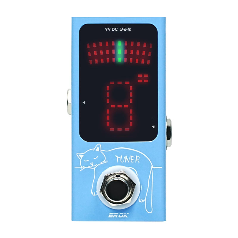 [AUSTRALIA] - EROK Mini Tuner Pedal - Compact Size with Pitch LED Indicator for Electric Guitar & Bass, True Bypass 