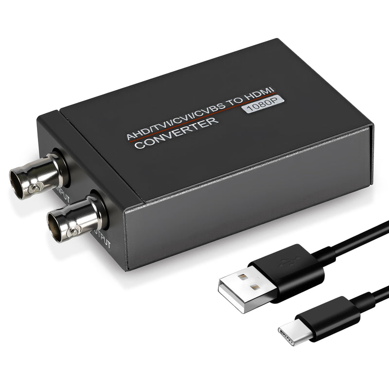 TVI/CVI/AHD to HDMI Converter, Full HD 4K 720P/ 1080P/ 3MP/ 4MP/ 5MP/ 8MP BNC to HDMI Video Signal Adapter, for Monitor/HDTV, High-Def Signal Conversion, Auto-Resolution Detection