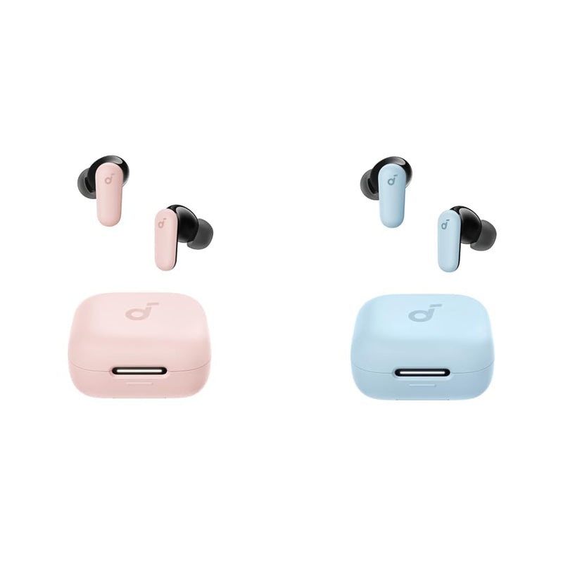 Soundcore P30i by Anker Noise Cancelling Earbuds, Strong and Smart Noise Cancelling, Powerful Bass, 45H Playtime, 2-in-1 Case and Phone Stand, IP54, Wireless Earbuds, Bluetooth 5.4 (Blue&Pink)