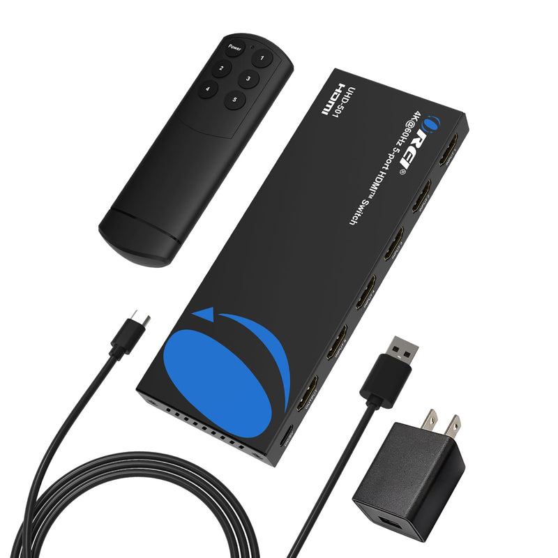 [AUSTRALIA] - OREI 4K HDMI Switch 5 in 1 Out – HDMI Switch with Remote 4K@60hz with HDR, Dolby, DTS & 3D - 18Gbps Switcher - for PS5/4, Xbox, Roku, Fire TV 