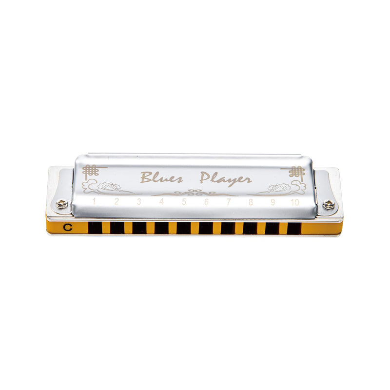 East top Upgrade Diatonic Blues Harmonica,10 Hole Diatonic harmonica,Blues Player 2.0 Mouth Organ Harmonica, Deluxe Harmonicas For All Levels, Professionals and Students Silver2-C