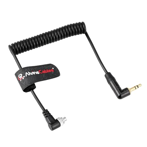 Alvin’s Cables Tentacle Timecode Cable for Panasonic Lumix S1H, GH5s, GH6, GH7 Cameras, 3.5mm TRS to Locking PC Coiled Cable for Tentacle Sync-E, Track-E, Timebar