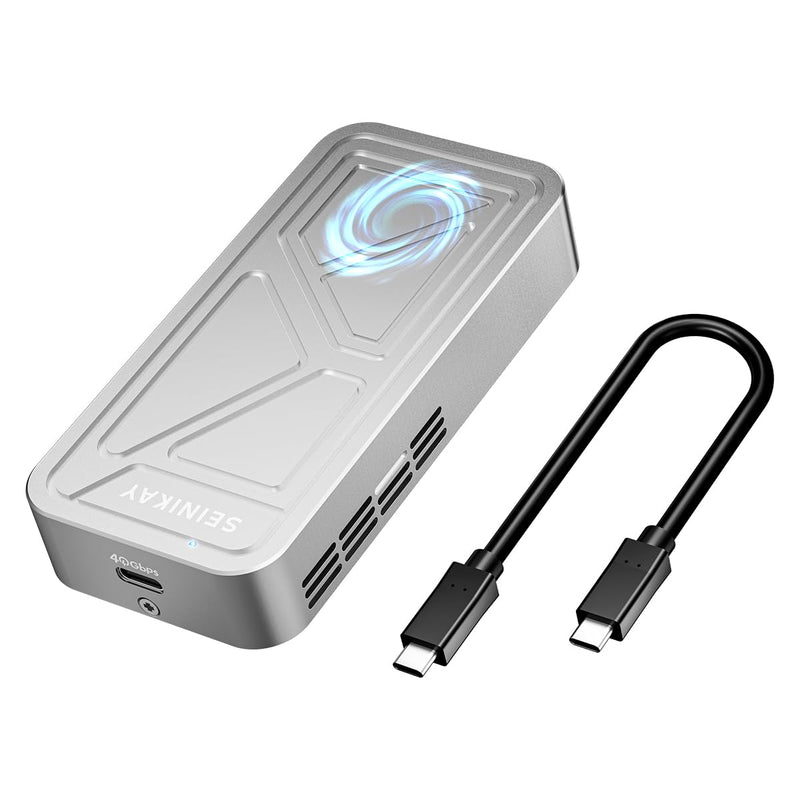 40Gbps M.2 NVME Enclosure with Cooling Fan,USB 4 NVMe Enclosure,Compatible with Thunderbolt 4/3/USB3.2/3.1/3.0/2.0