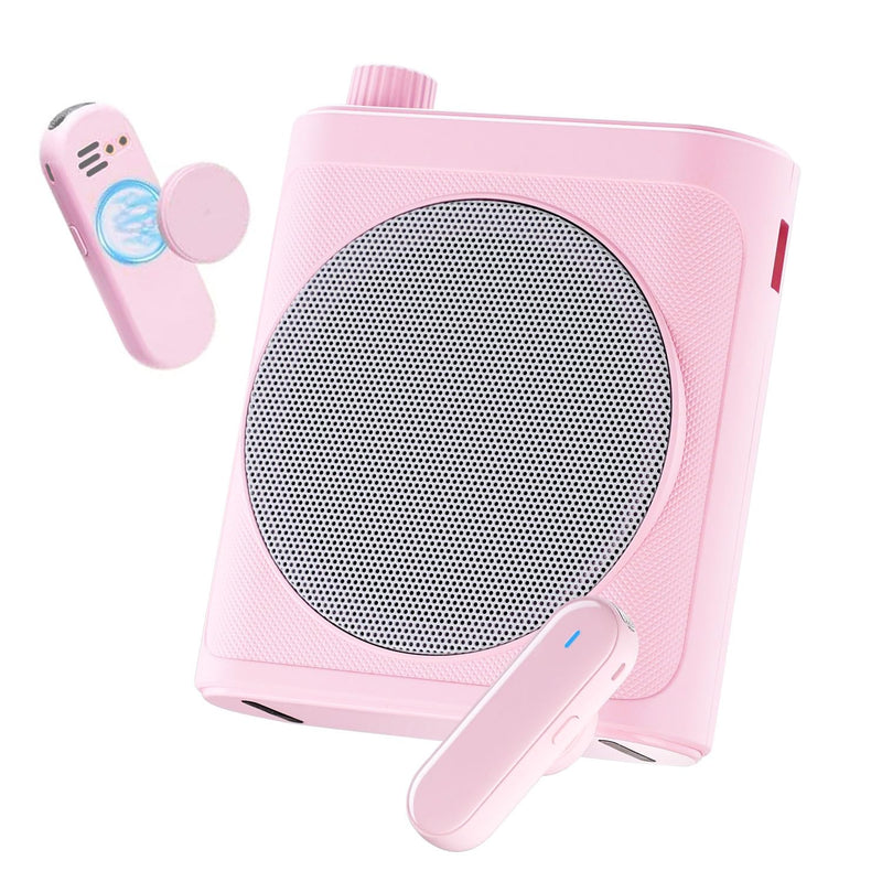 [AUSTRALIA] - Tearstone Voice Amplifier for Teachers with Wireless Magnetic Lavalier Microphone, Bluetooth Portable Rechargeable Speaker, 2 Mics for Classroom, Meetings, Speeches, Outdoor (Pink) Pink 