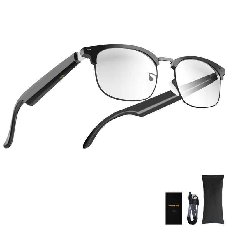 AI Translation Glasses with Over 144 Languages Real-Time Translation | Touch Control,Voice Assistant, Anti-Blue Light, Smart Music Glasses, Great for students, travel and Business Negotiation