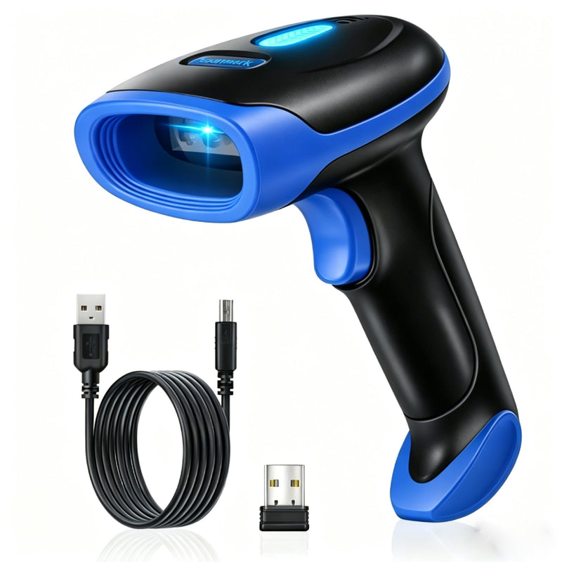 [AUSTRALIA] - 2D Bluetooth Wireless Scanner, QR 1D Bar Code Scanners Handheld Barcode Reader with Updated 640 X 480 Pixel CMOS, Plug & Play USB Barcode Scanner for iPhone, Android, iPad, Tablet, PC Computers 1D 2D USB Wired +2.4 G Wireless +Bluetooth (3 in 1 ) 