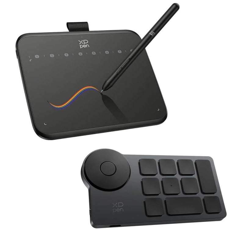 XPPen Deco 640 Drawing Tablet with 16384 Pressure Levels & Mini Keydial ACK05 Wireless Shortcut Keyboard