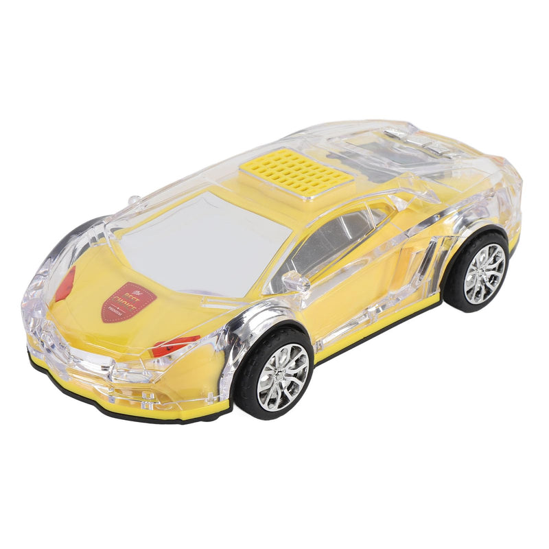 Retro Car Bluetooth Speaker with LED Lights, 52MMx2 Stereo Sound, USB C Charging, Replica Design, and Real Moving Wheels, Ideal Gift for Car Lovers, Yellow