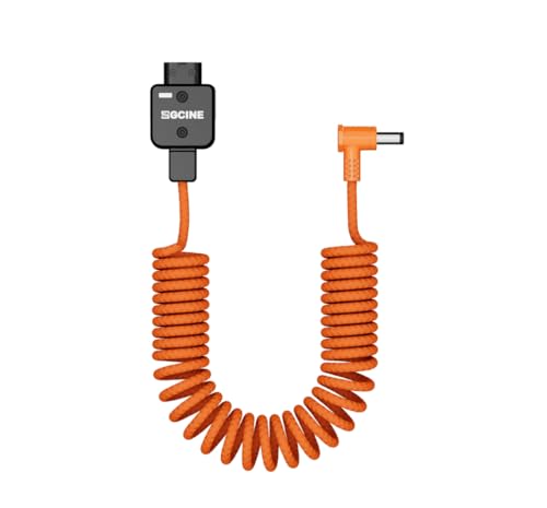 180°Rotatable Tap to 5.5 x 2.5mm DC Braided Power Coiled Cable for Amaran 60ds 60xs Atomos Ninja V Monitor,Feelworld Monitor, Hollyland Mars LED Lights dtap-2.5DC Coiled