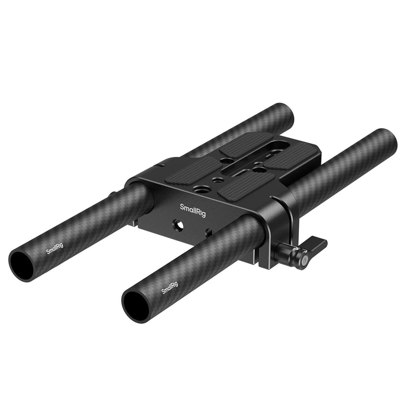 SMALLRIG Camera Base Plate Kit with 15mm LWS Rod Rail Clamp, Carbon Fiber 15mm Rods (8'' / 20cm), for Sony A6500 A6600 A6300, for Canon R5 R6, for Sony A7SIII / A7III, Both for Cameras & Cages - 5609 Base Plate+15mm Rods